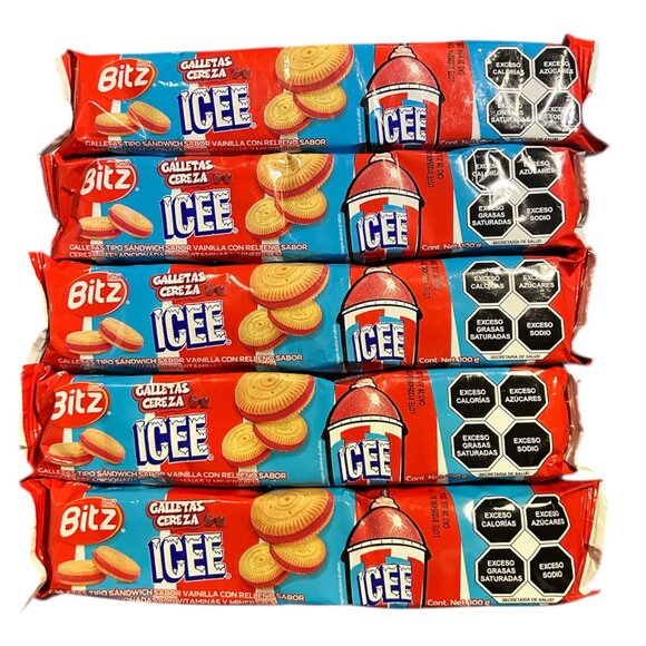 BITZ x ICEE Sandwich Cookies Limited Edition Cherry - 5 Snack Packs (10ct/Pack) - Picture 2 of 4